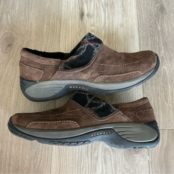 Merrell Moc Encore Spritz Womens Sz 10 Brown Suede Slip On Q Form Mules J55932 - Picture 10 of 10